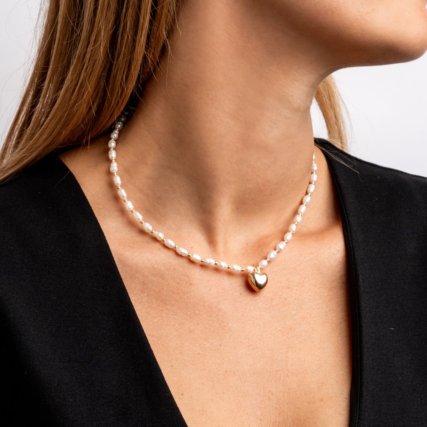 GIROCOLLO PERLE DI FIUME CUORE BOLD COLLEZIONE CUORE