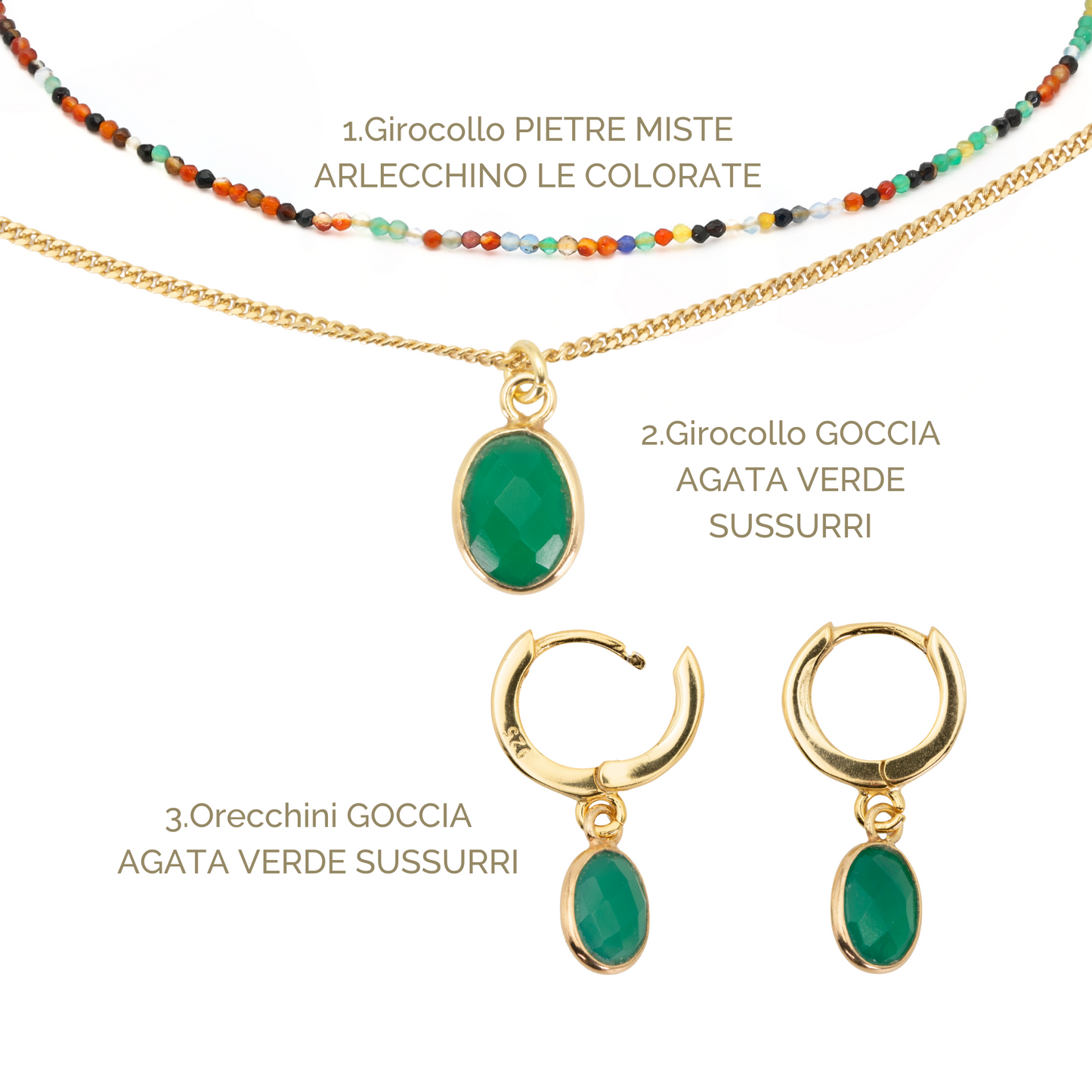 SET VERDE E PIETRE MISTE