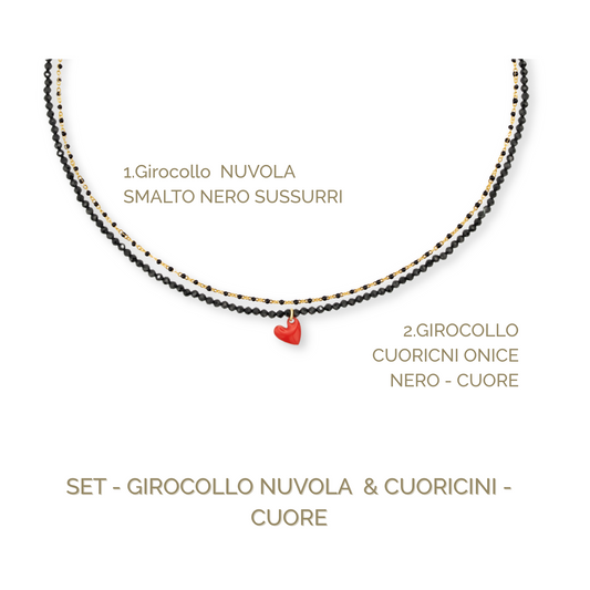 SET GIROCOLLO NUVOLA NERA E CUORE