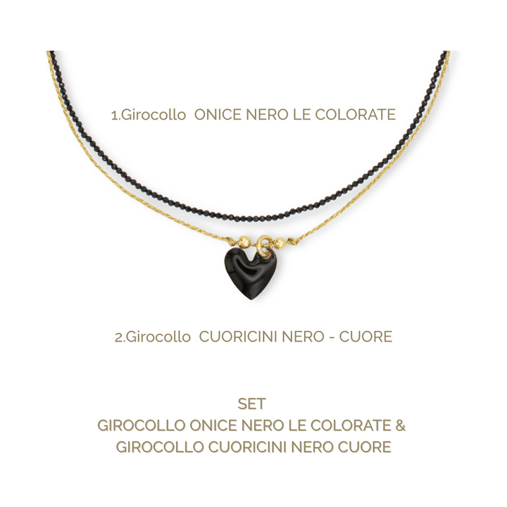 SET GIROCOLLO NERO CUORE - Million Dreams Caorle